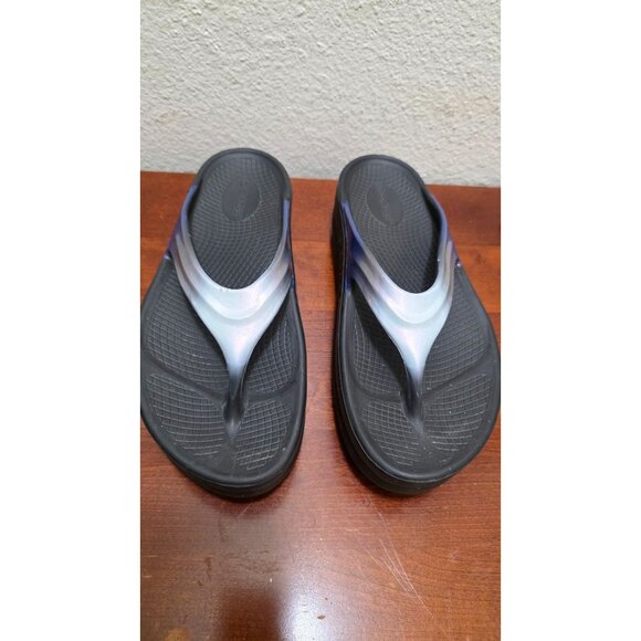 Oofos Women's Original Black Gradient Recovery Sandals Size 10 - Picture 2 of 8